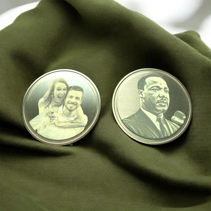 Custom Brass Challenge Coin, Decision Coin, Flip Coin, Souvenir Token, Fathers Day Gift, Gift for Her, Personalized Gift, photo engraving