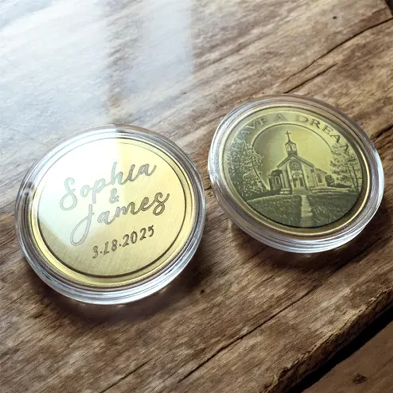 Custom Brass Challenge Coin, Decision Coin, Flip Coin, Souvenir Token, Fathers Day Gift, Gift for Her, Personalized Gift, photo engraving